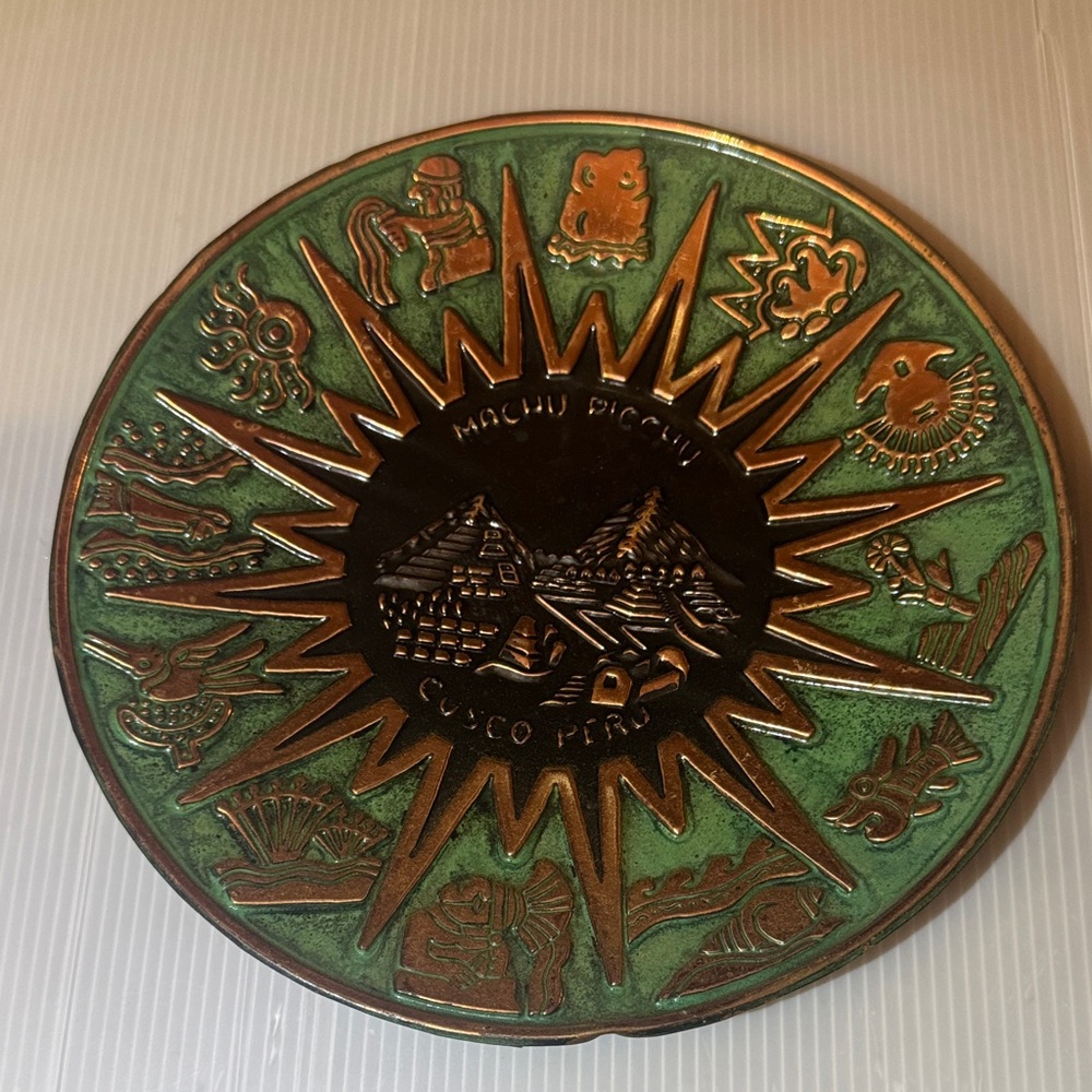 Machu Picchu Peruvian Copper Plate